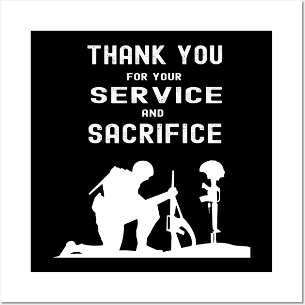 Thank You For Your Service Patriotic American Veterans Day Wall Art by Swagmart